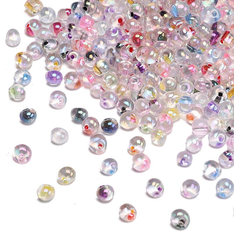 4mm Water Drop Colorful Glass Millet Beads Handmade Diy Jewelry Materials Loose Beads Accessories Package Hanging Necklace Strings Beads Nice Beads