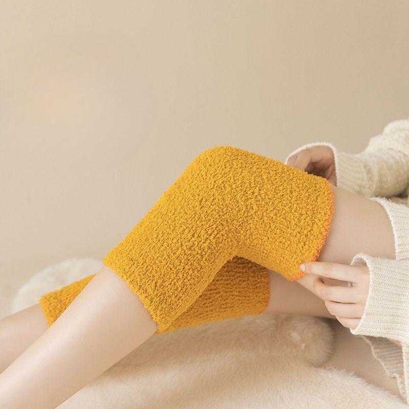 Women's Coral Fleece Socks Fleece-Lined Thickened Winter Foot Covers Long Over-Knee Extended Leg Warmer Socks for Warmth