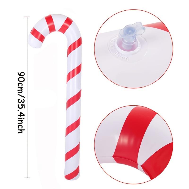 1pc Xmas Inflatable Christmas Candy Cane Stick 2025 Xmas Decoration Hanging Ornaments New Year Kids Balloons Stick Party Supply
