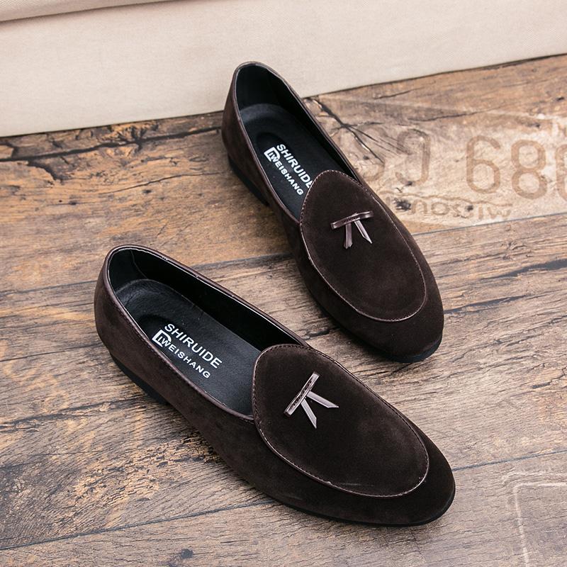 Fashion Men Fashion Dress Shoes European Styl One Step Comfortable Business Brand Le Fu Shoes Luxury Social Shoes Size 38-44 Men Shoes