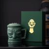 Bronze mask Sanxingdui gift portable travel tea set ceramic merchandise express cup business souvenir