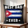 Best Dad Ever Cushion Cover Natural Linen Organic Fabric DoubleSided Printing Couch Pillow Covers Home Decor