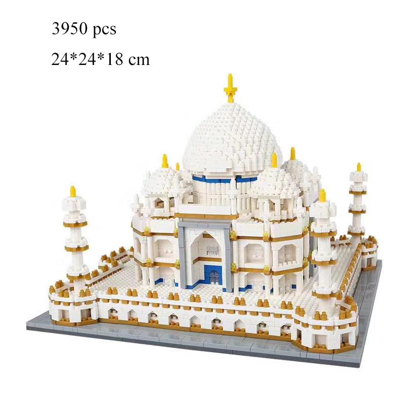 KNEW BUILT Indian Taj Mahal Model Playthings Micro Mini Construction Blocks Designed for Adults Assemble Decoration City Famous Architecture Bricks