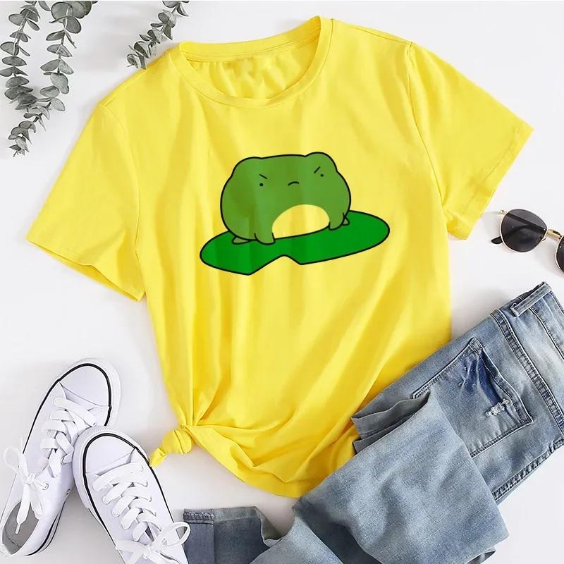 Womens Tshirt Hip Hop Street Wear Harajuku Short Sleeve Tshirt Cute Frog Printed Tshirt Summer Top