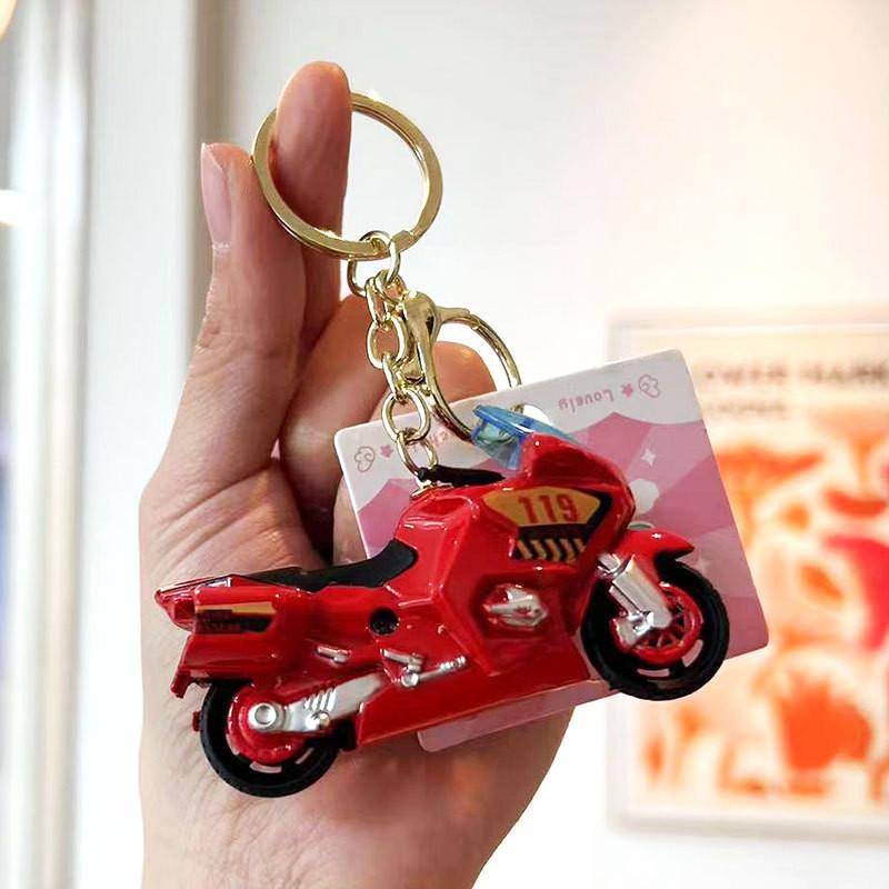 Adorable Cartoon Motorcycle Keychain Cute Alloy Toy For Students And Couples