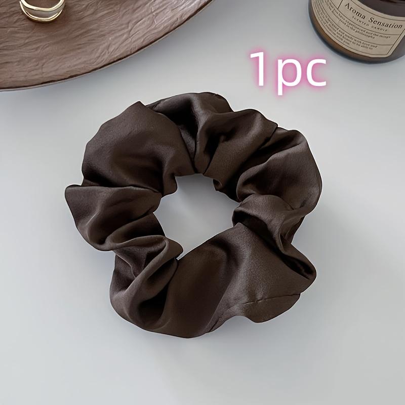 Elegant Satin Hair Scrunchies for Women - Soft Imitation Silky, Minimalist Design, Perfect for Parties & Holidays, Solid Color, Hair Ties