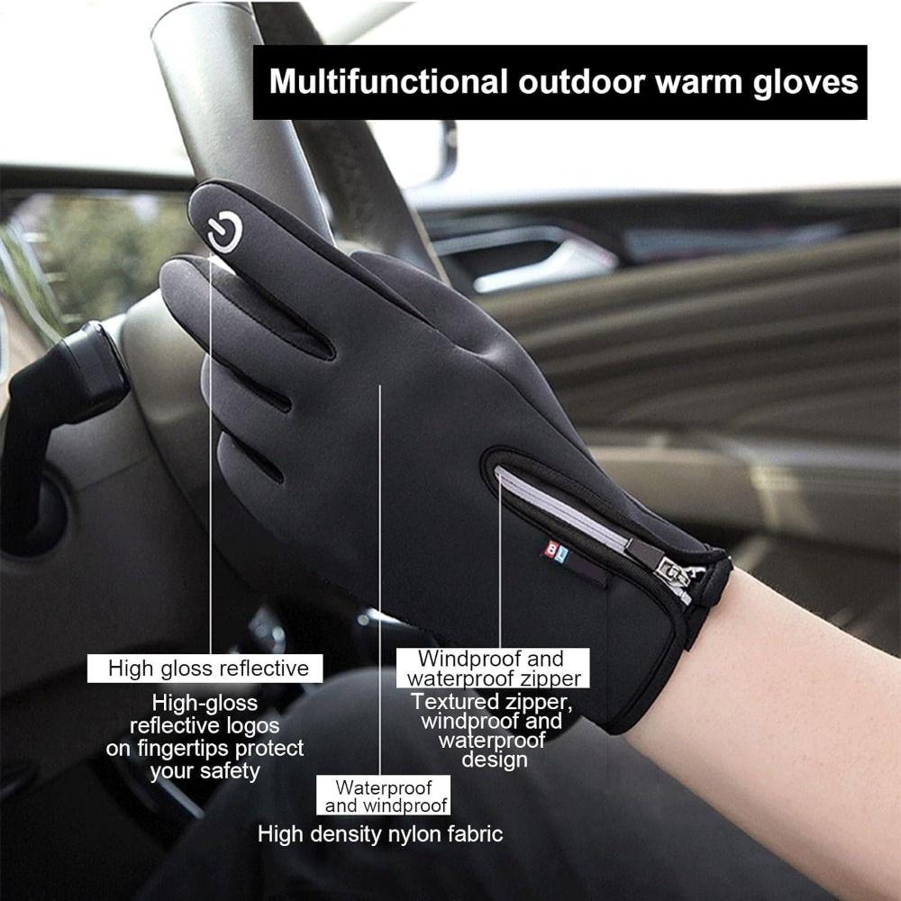 Reusable USB Heated Gloves Polyester Touchscreen Gloves Durable Rechargeable Gloves  for Winter