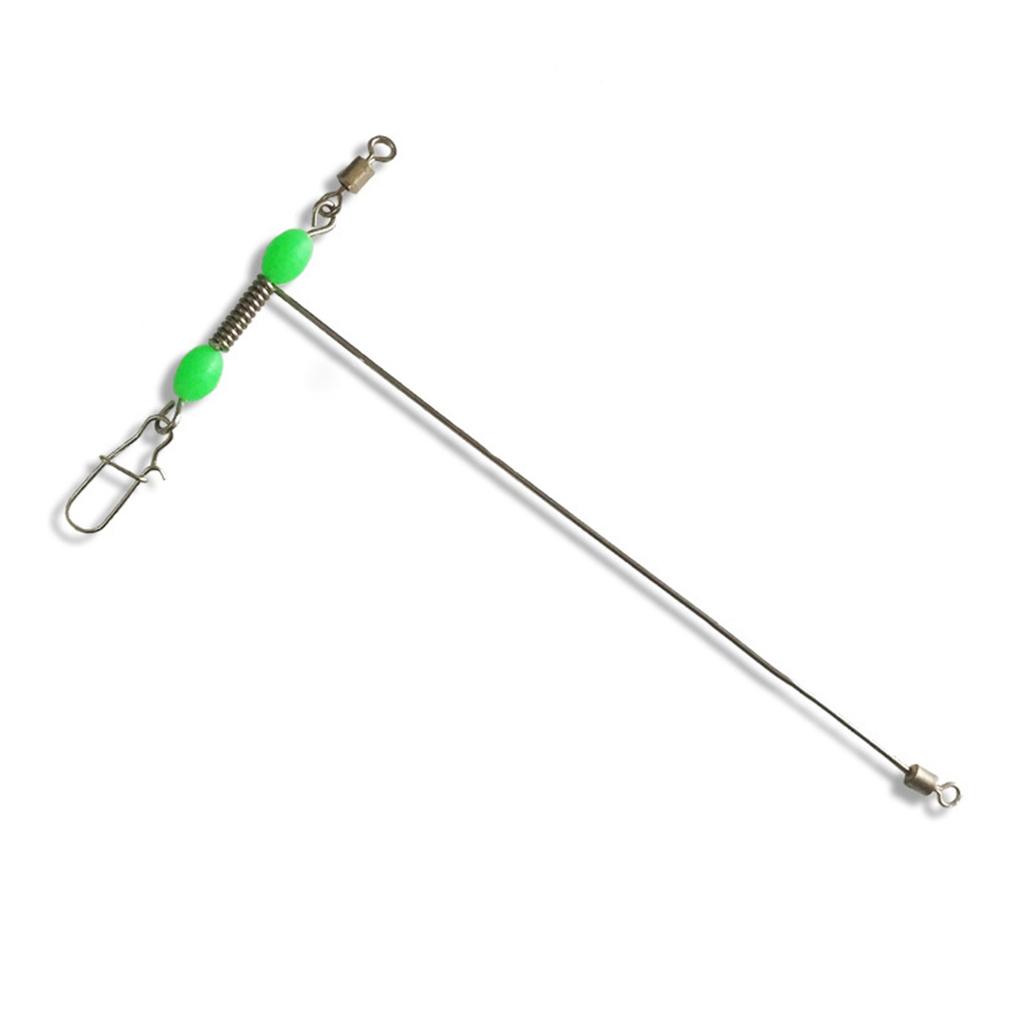 Pack of 10pcs Stainless Steel T Shape Swivels Luminous Bead Enhanced 3 Way Cross Line Swivel Snaps Set For Anglers