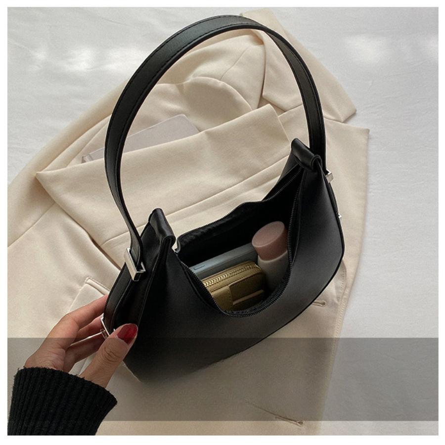 Women's Faux Leather Crescent Bag New Lightweight Shoulder Crossbody Purse Soft Texture Hobo Bag