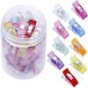 50 Pieces Sewing Clips with Storage Jar Pin Flat Bottom for Quilters, Crafters, Quilting