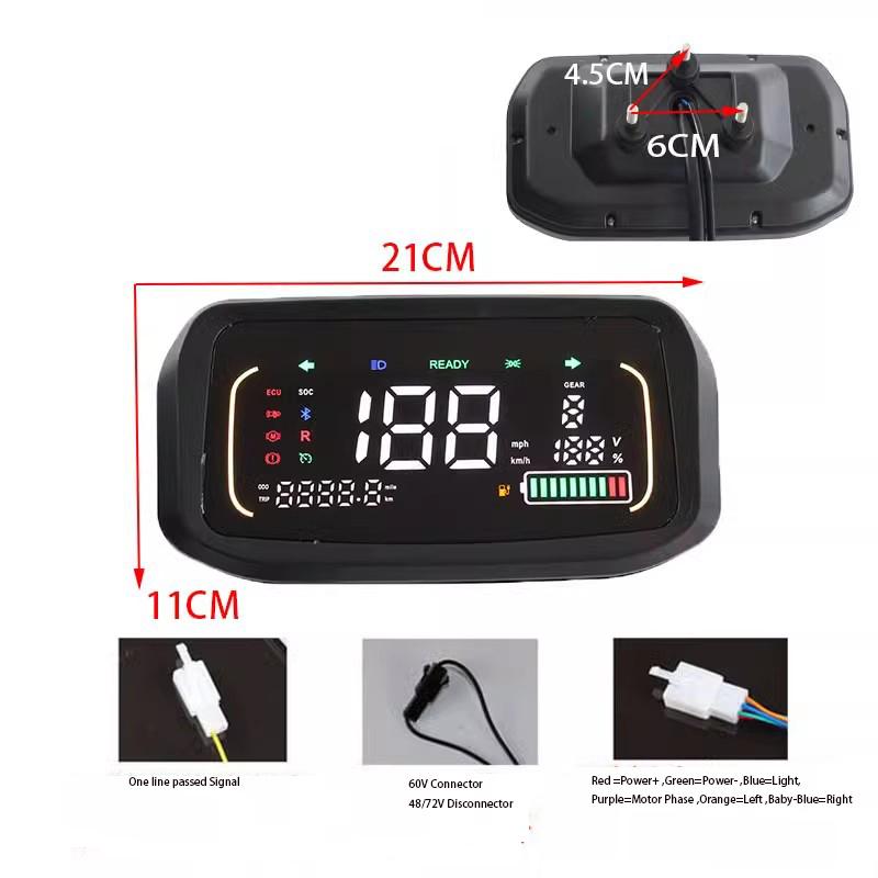N7 Farbiges LCD-Display 48V 60V 72V Lithium-Batterie One-LIN-Kommunikation für Votol und Fardriver Controller