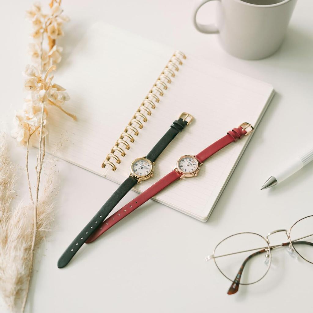 Citizen Wicca Solar Tech Waterproof Watch with Leather Black and Simple Business Strap, White, Design, Gift, KH4-921-92, Women's