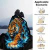1pc Blue Flame Tiger Blanket  Soft and Warm Home Decor Gift for All Seasons  Perfect for Couch, Living Room, Travel, Camping, Car Blankets