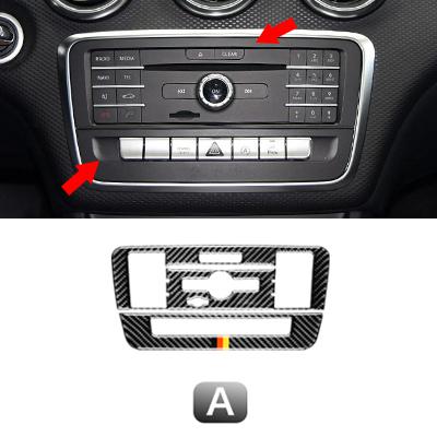 Central Console AC CD Panel Cover Trim Carbon Fiber Decoration Stickers For Mercedes-Benz A B Class W176 W246 CLA C117 GLA X156