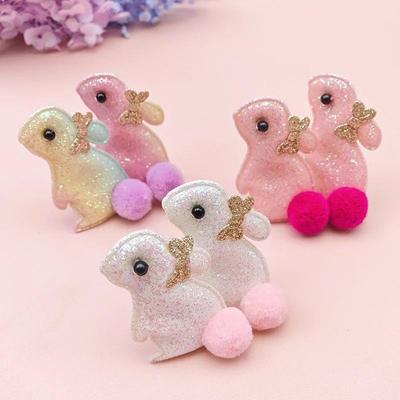 Children's Glitter Ball Rabbit Hairpin Sequin Clip