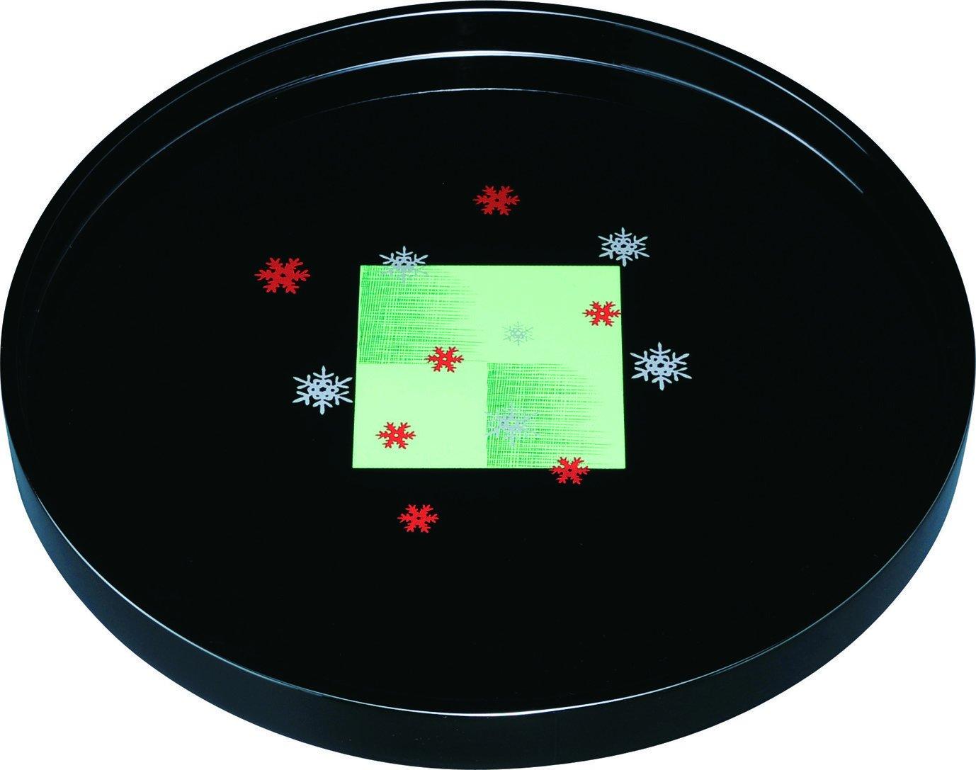 

Yamaga Lacquerware Store Круглый поднос 30 см, черный клетчатый снежный декор