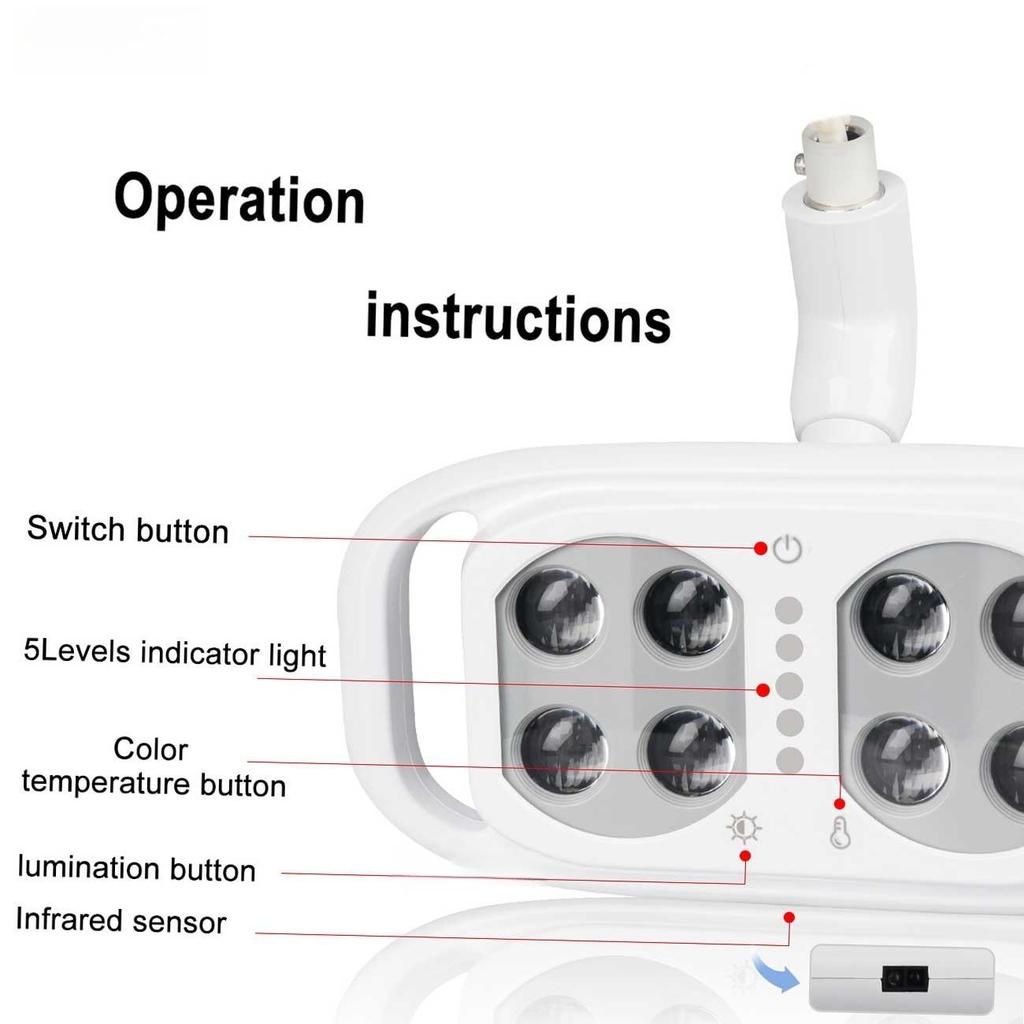 8LED Dental LED Lamp Oral Light For Dentistry Operation Light Chair Inductive Infrared Spotlight Oral Care Teeth Whitening Tool