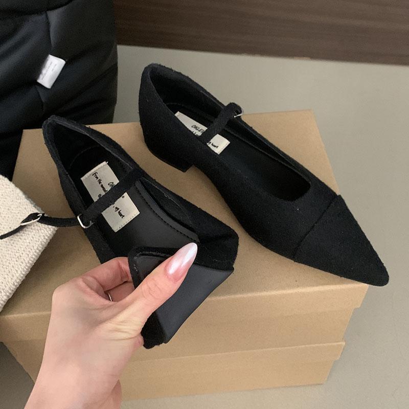 Fashion Female Pointed Toe Women Flats Mary Janes Shoes 2025 Spring Summer Footwear Buckle Strap Fashion Shallow Ladies Flats With Shoes