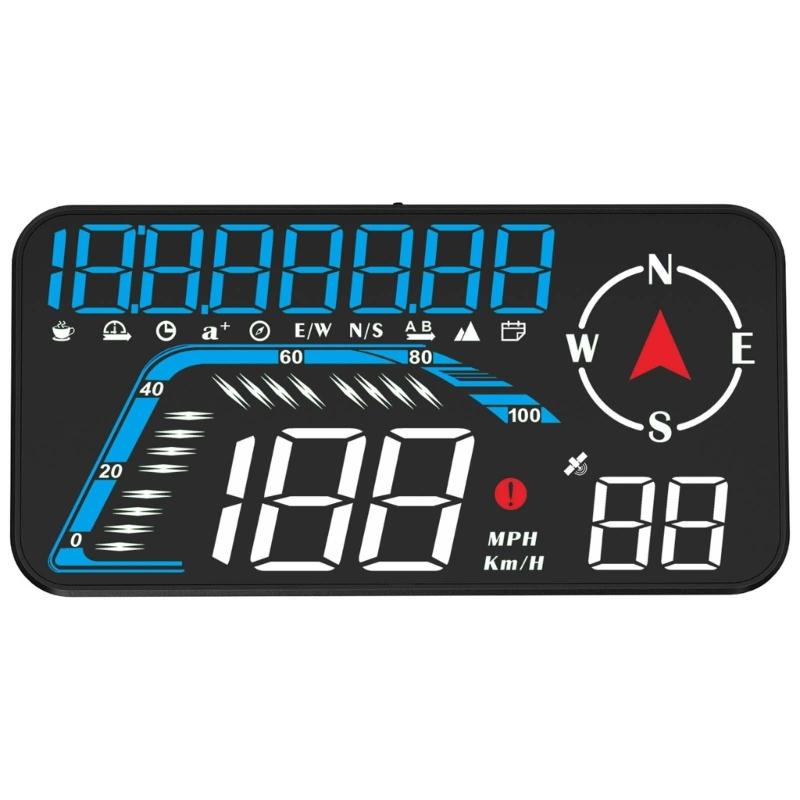 

Автомобильный спидометр G12 Сигнализация HUD Проектор на лобовое стекло Датчик уровня Навигация Проектор скорости на лобовое стекло Предупреждение о превышении скорости 1