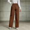 Women's Loose Fit Straight Leg Cargo Pants with Adjustable Drawstring Waist and Detachable Design Casual Workwear Trousers