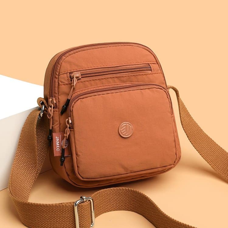 Borsa a tracolla da donna in nylon con tasche multiple