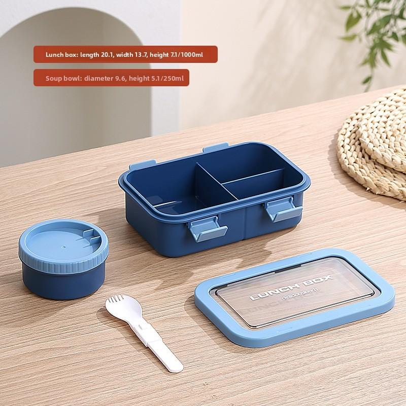 Portable Student Lunch Box With Microwave Safe Plastic For Office And School Use