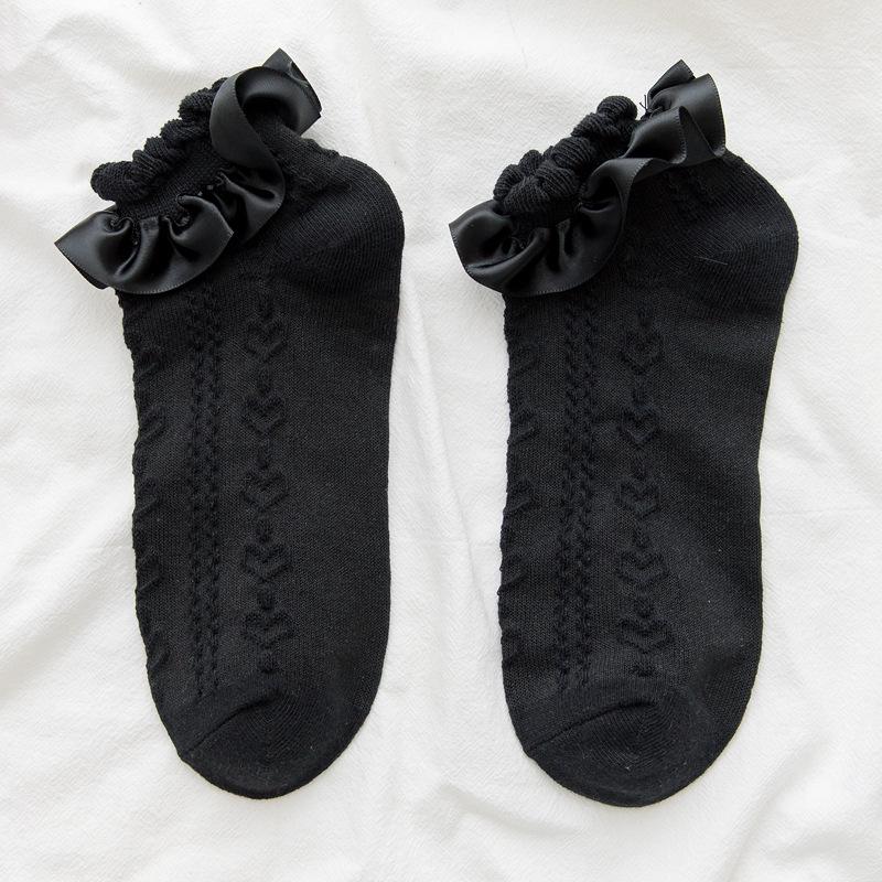 Women s Spring Lace Cotton Ankle Socks - Japanese Lolita Style, Short Tube