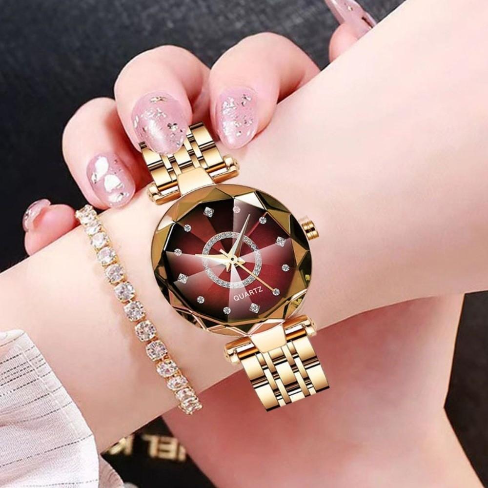 Fashion Stainless Steel Ocean Star Watch Polished Jewelry Accessories Quartz Watch Bracelet Ladies' Wristwatch Business