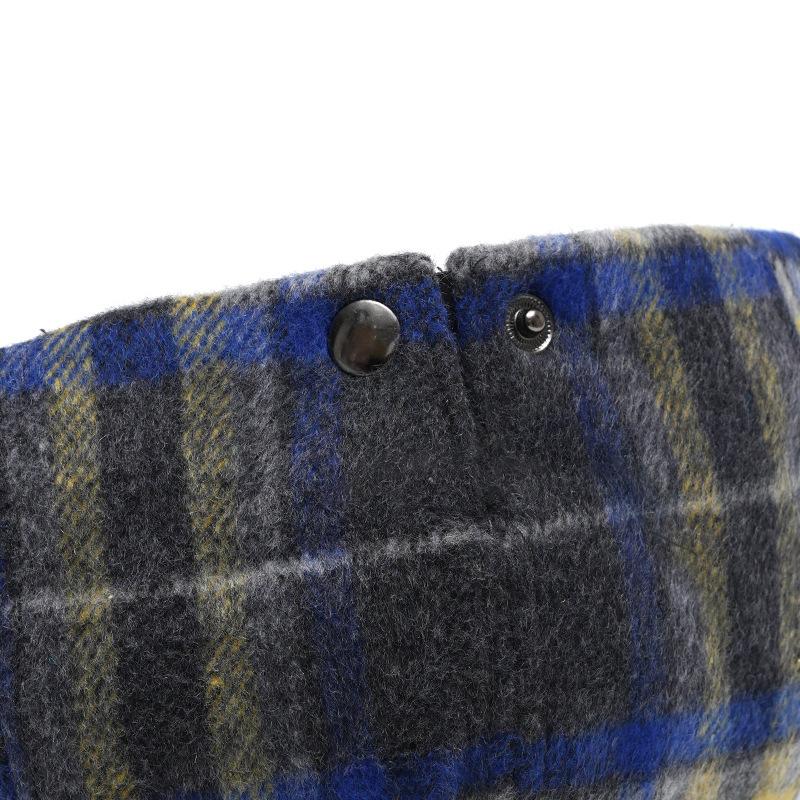 Color Check Octagonal Cap Men Women Autumn Winter Wool Warm Forward Cap British Newsboy Cap Beret