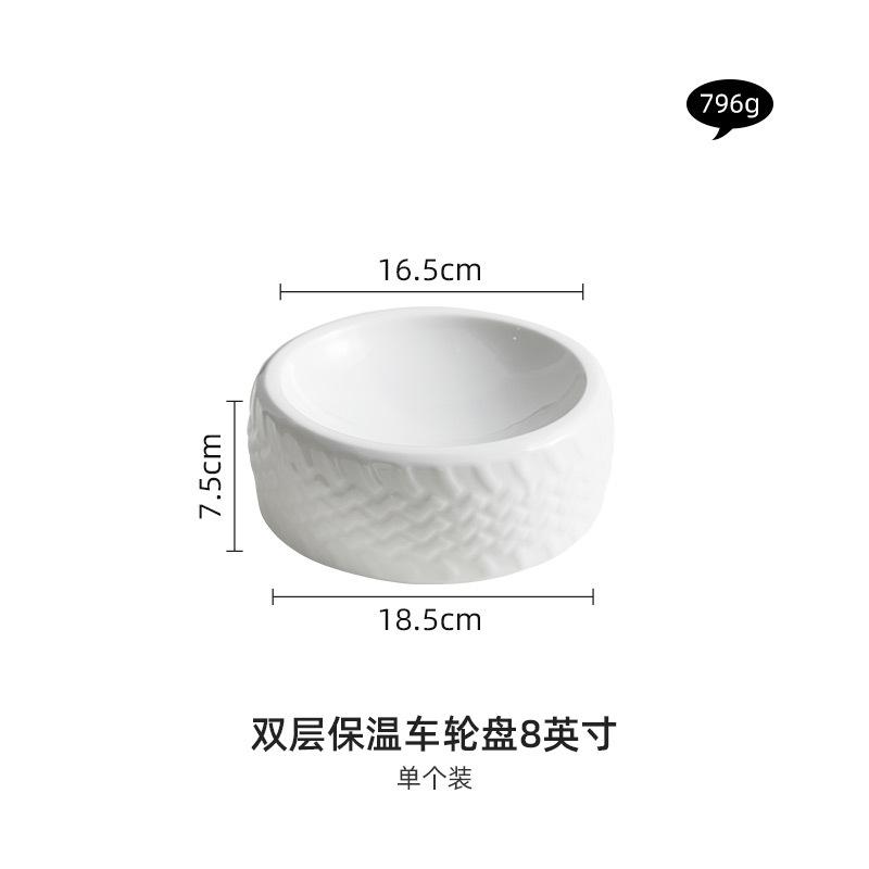 Creative Wheel Plate Ceramic Steak Plate Restaurant Specialty Cuisine Cooking Dishes Modern Home Breakfast Pasta Plate Cutlery