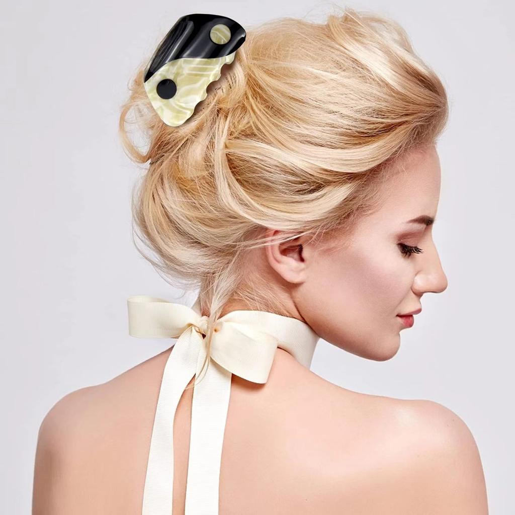 1pc Retro Yin Yang Pattern Acetate Hair Claw Clip Anti Slip Strong Grip Claw Clip Women's Headpiece