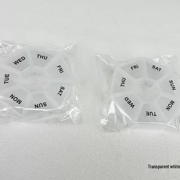 Compact Round Dustproof Weekly Pill Organizer for Living Room or Bedroom