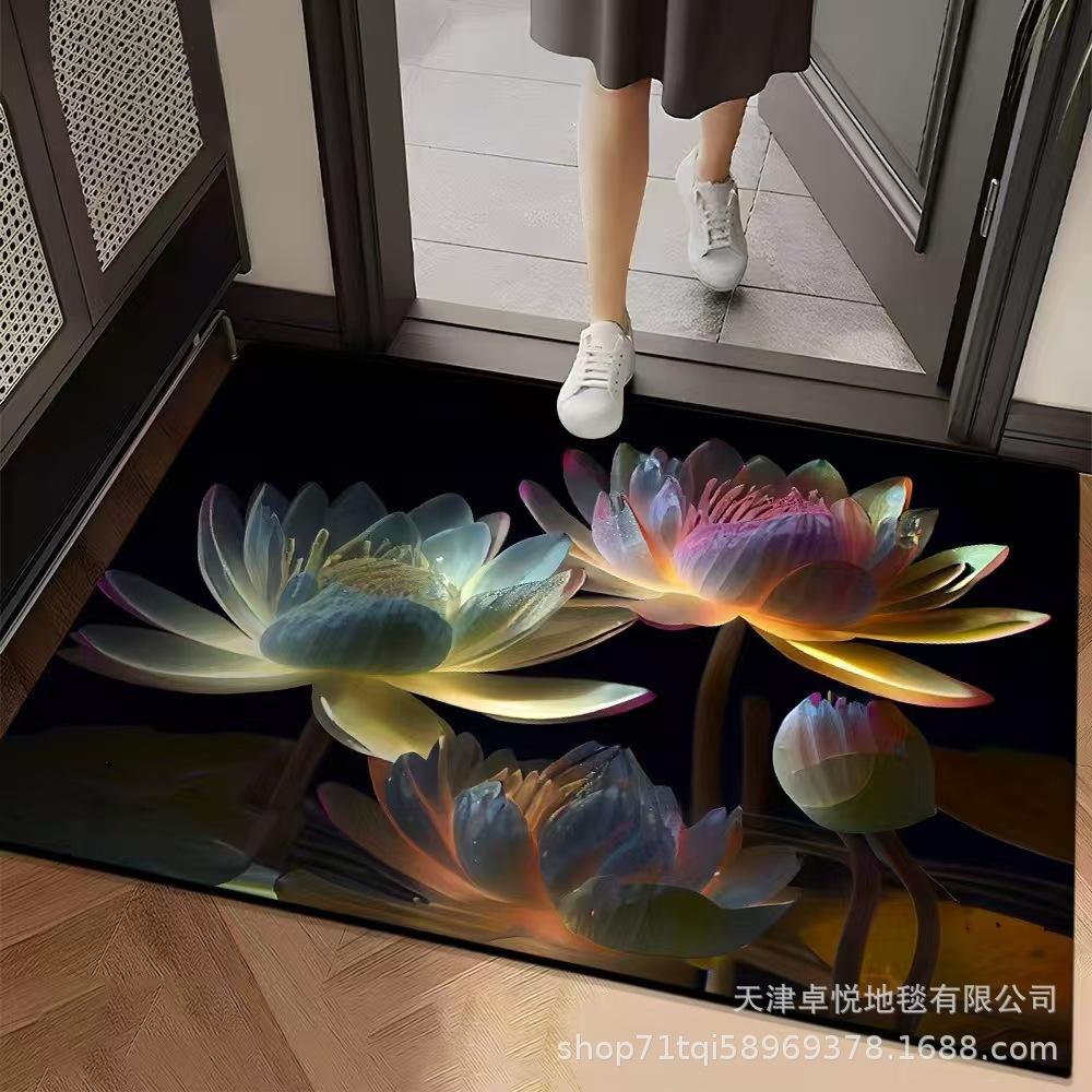 3D Blumen Bodenmatte Badezimmer Bodenmatte Eingangstür Schmutzabweisend und Rutschfest Bodenmatte