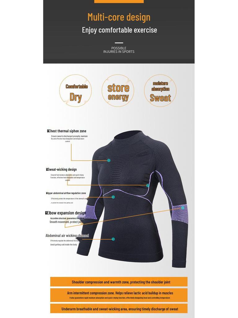 Men's & Women's Quick-Dry Skiing & Cycling Compression Base Layer Set - Sweat-Wicking, Warm, for Autumn & Winter