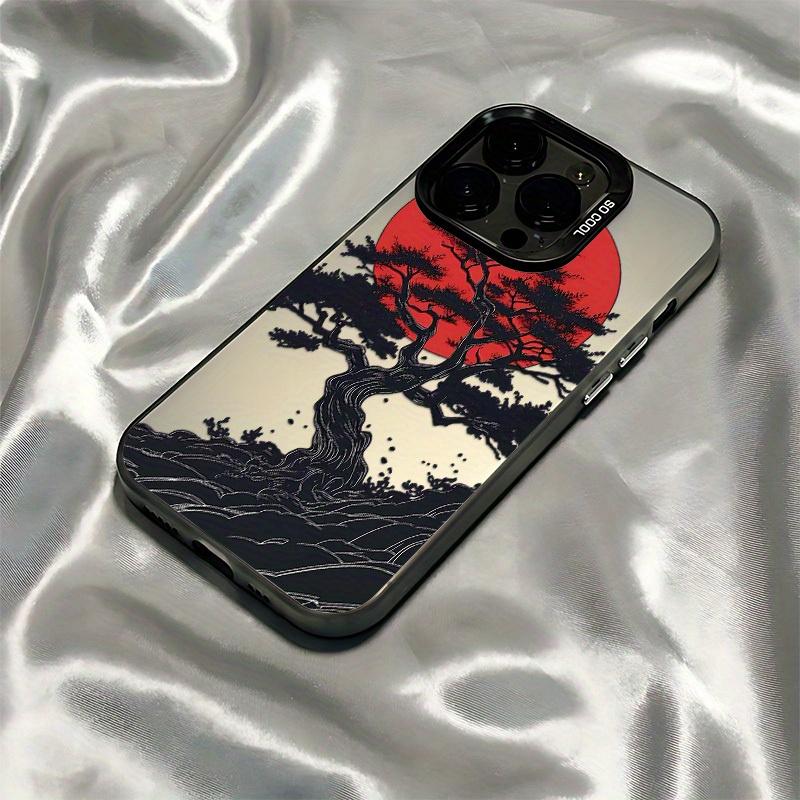 Black Holy Tree design pattern phone case suitable for iPhone 17 16 15 14 13 12 11 Pro/Max/Plus anti drop and shockproof