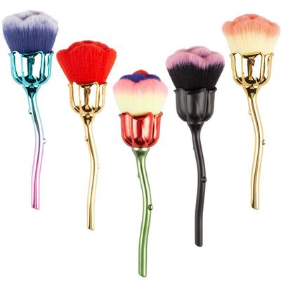 1PC Rose Nail Art Dust Brush For Manicure Beauty Brush Blush Powder Brushes Fashion Gel Nail Accessories Material Tools Soft