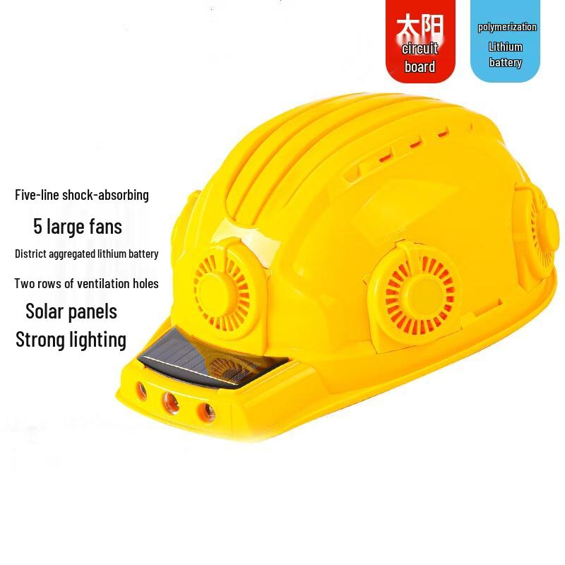 NLNTL Solar Bluetooth 5-Fan Cooling Construction Safety Helmet Standard