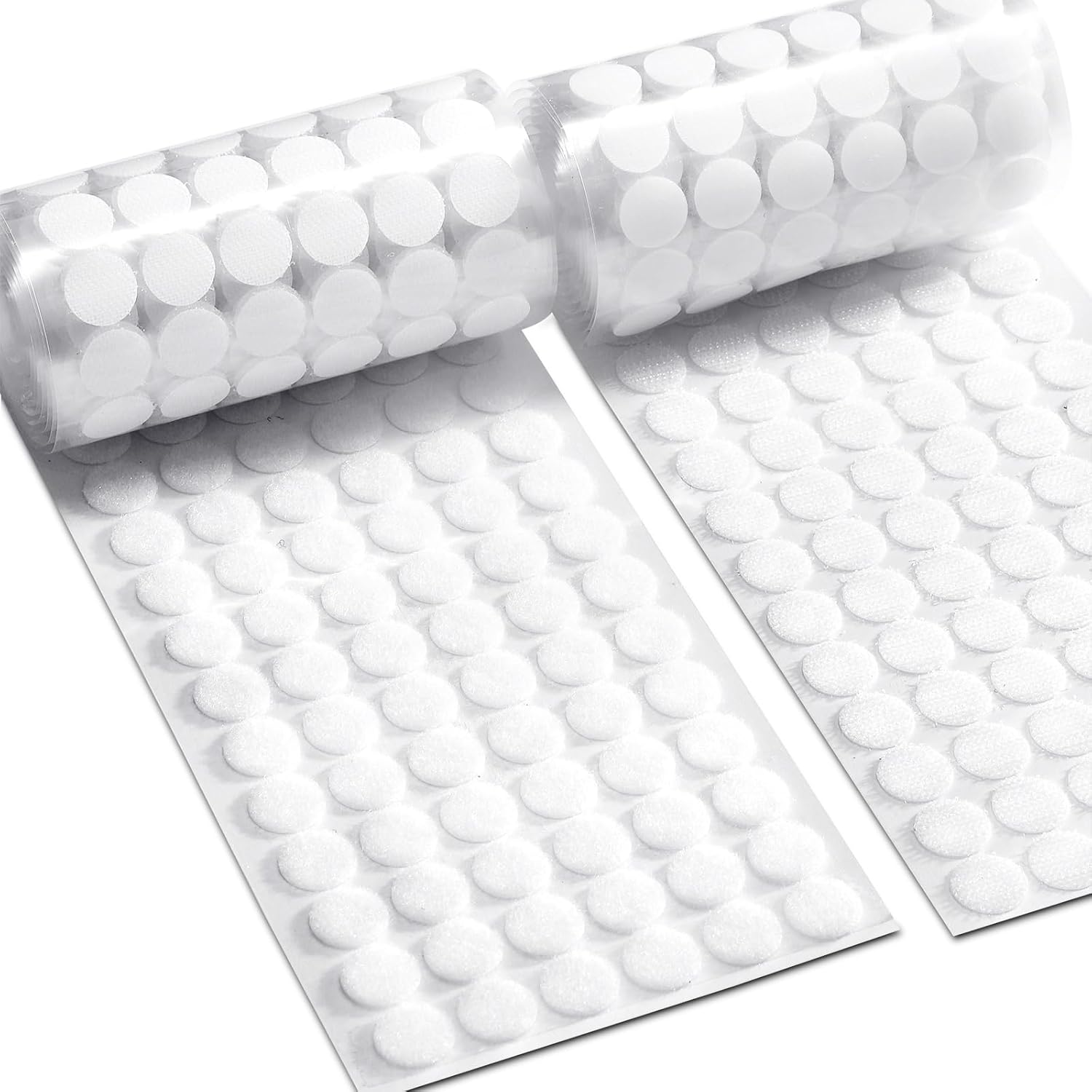 1000 Pcs | 500 Pairs | 0.59inch Diameter | 100% Nylon | Hook and Loop Fastener Self Adhesive Strong Round Circle Sticky Sticker Dots for Arts and