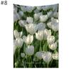 White Tulip Tapestry Wall Hanging Home Decor for Bedroom Living Room Dorm Ins Wind Fresh Flowers Natural Plants