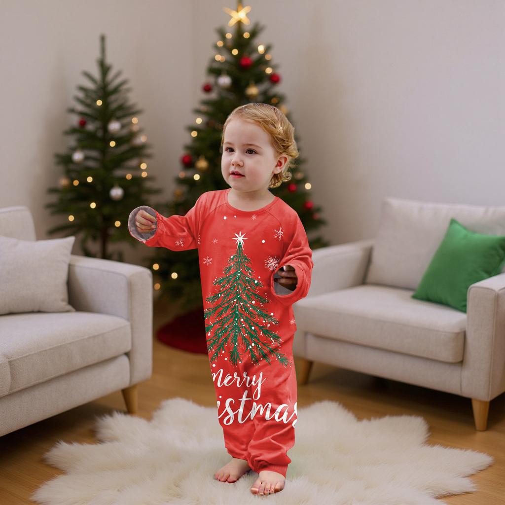 Christmas Prints Family Matching Long Sleeve Tops+Pants Set Family Matching Sets