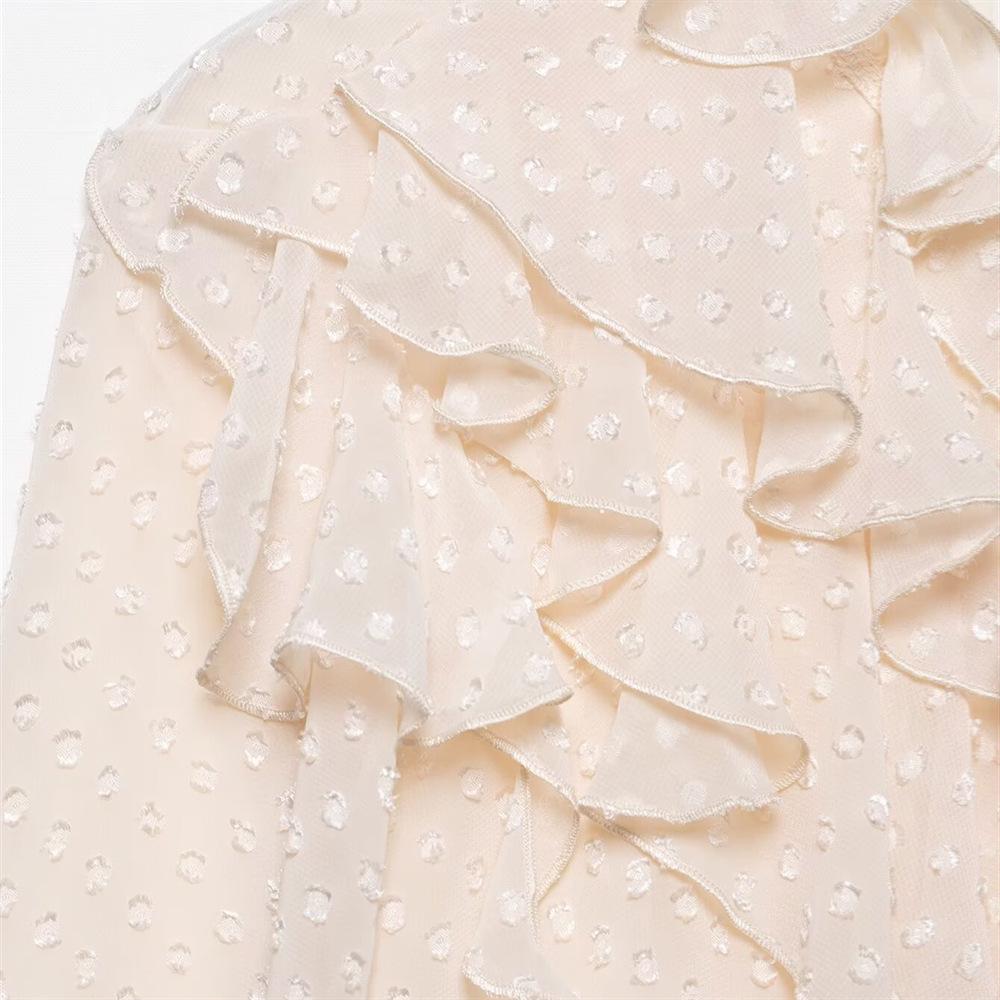 2025 Jaro/Léto Dámská Ležérní Volná Jednobarevná Vrstvená Košile s Dlouhým Rukávem