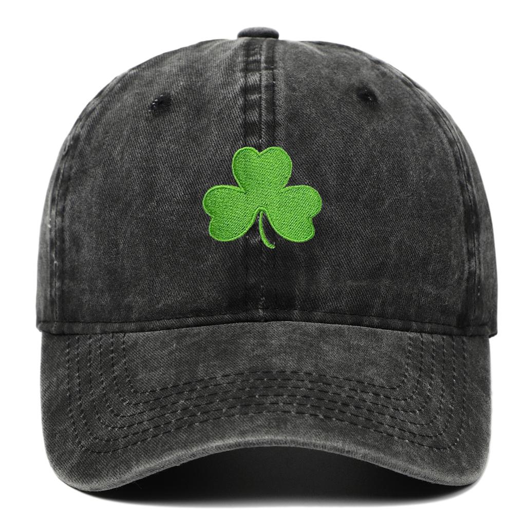 Ireland Green Baseball Cap Retro Clover Embroidered Sunscreen Hat for Men And Women Trendy Couple Duckbill Cap