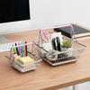 1pc Durable Metal Wire Mini Shopping Basket 2 Sizes Available with Handle Mesh Desk Organizer Metal Wire Basket Home Decor