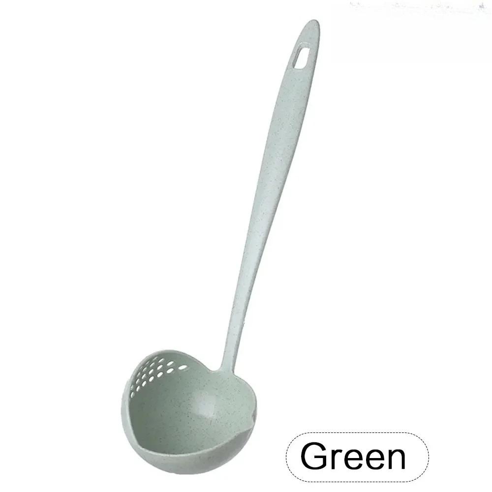 The 2 In 1 Kitchen Spoon Spoon Long Handle Plastic Colander Filter Tableware Hot Pot Spoon