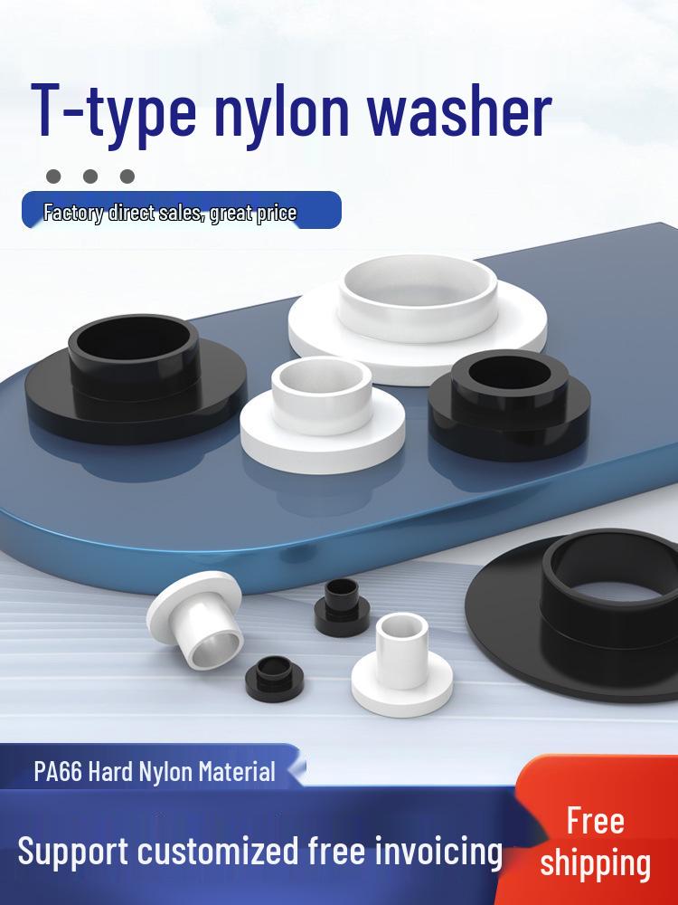 Nylon T-Shaped Plastic Step Gasket Ring with Screw Shaft Sleeve, Insulation Pad, M2-M35