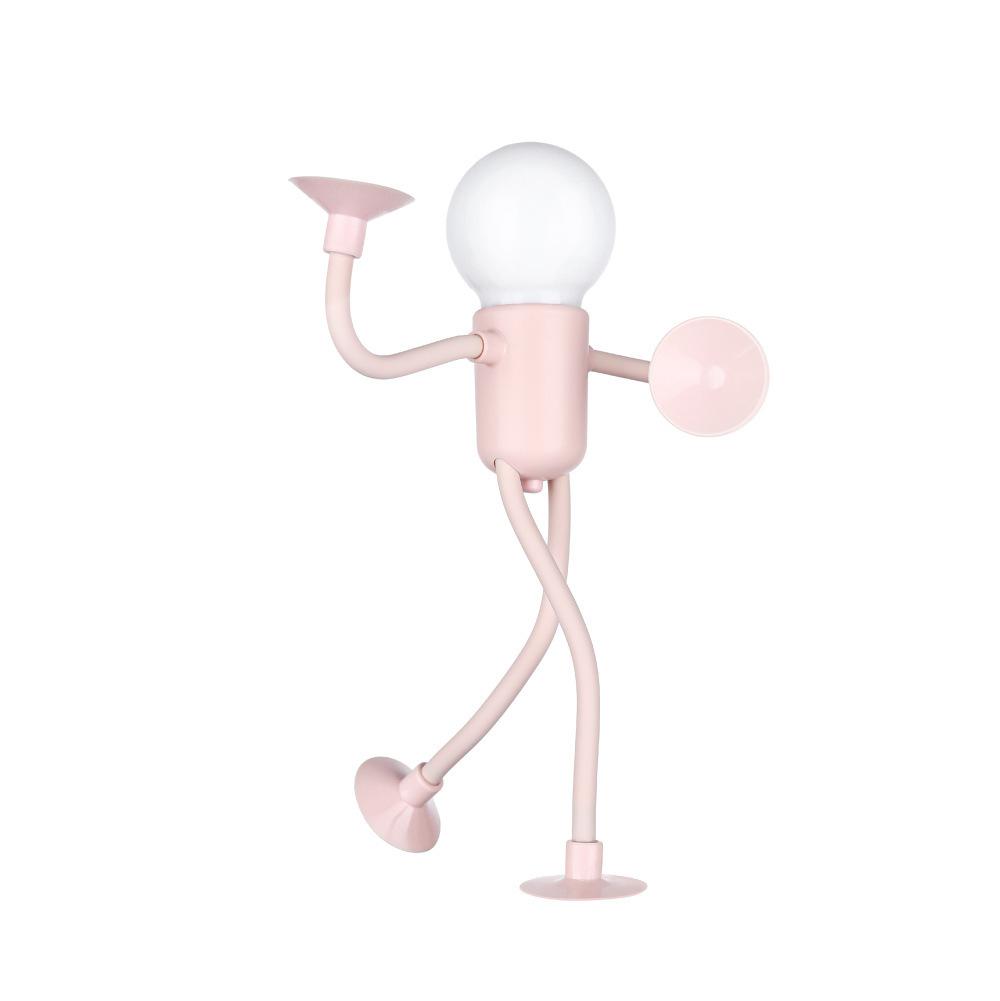 

Changeable Shape Funny Sportsman Night Light, Suction Cup Bendable Mini Decorative Night Light, Suitable for Bedroom Bathroom розовый