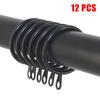 12/24pcs Metal Curtain Rings Hanging Hooks For Curtains Rods Pole Voile  Heavy Duty Rings Fit Up To 25 TO 37 Mm Curtain Rods