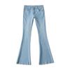 Damen Hellfarbige Hüftjeans mit Stretch und leicht ausgestelltem Bein für Frühling und Herbst