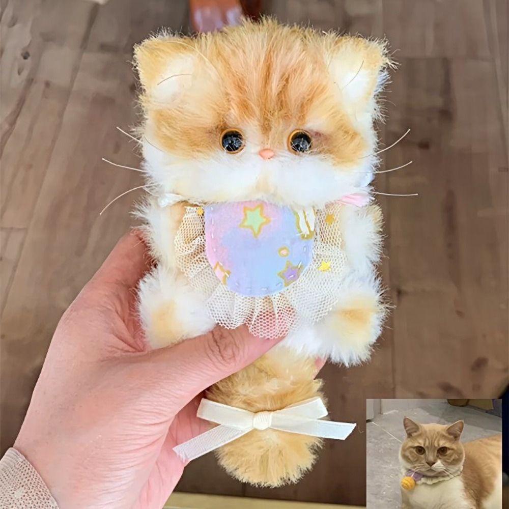 Handmade Twisty Stick Little Cat Pendant Plush Twist Bar Kitten Doll Toy DIY Material Package