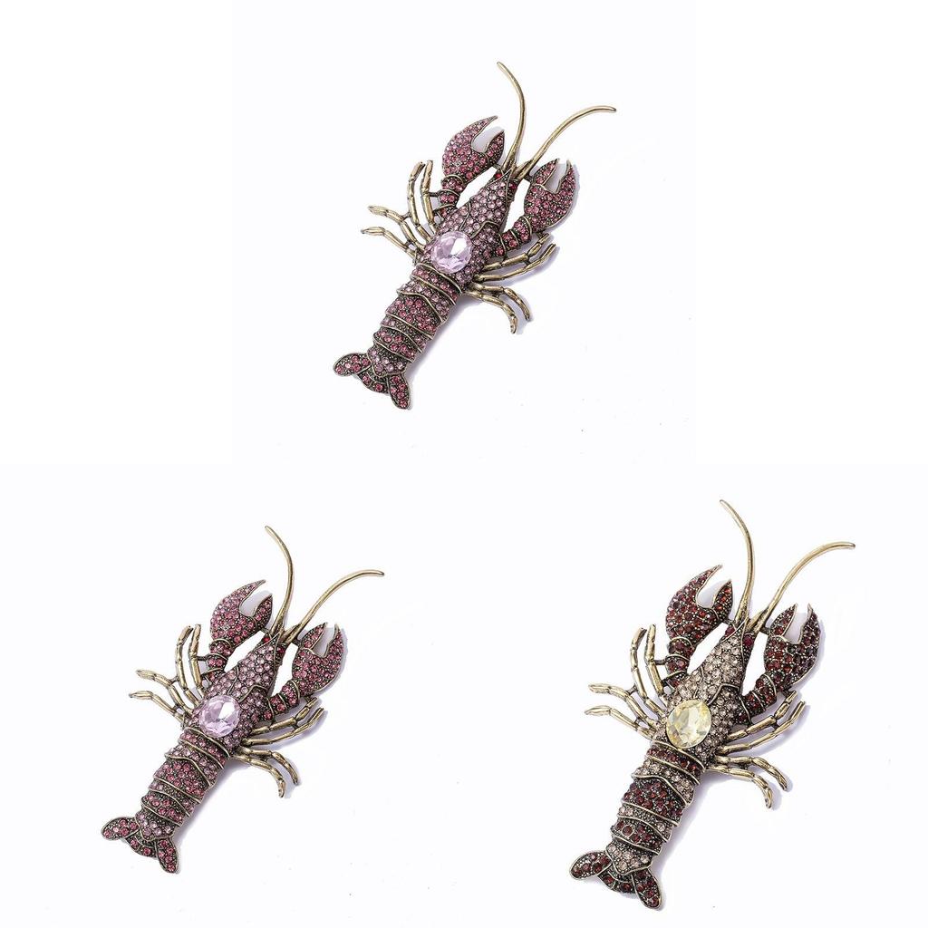 Retro Broszka Pin Zwierzę Homar ze Stopu Metalu Do Modnego Codziennego Ubrania